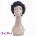 Short Curly Natural black Bouncy human hair Wig machine made