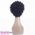 Short Curly Natural black Bouncy human hair Wig machine made 2