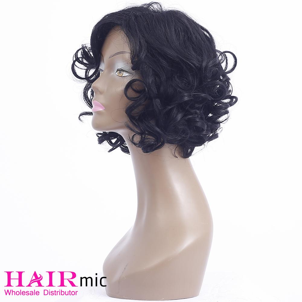 Short Curly human hair Wave Wig with bang Factory Wholesale Wig for Women 2