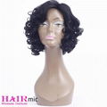 Short Curly human hair Wave Wig with bang Factory Wholesale Wig for Women 5