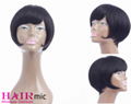 Short Human hair BoB Straight Wigs with Bags Non lace wigs Machine Made wigs 1