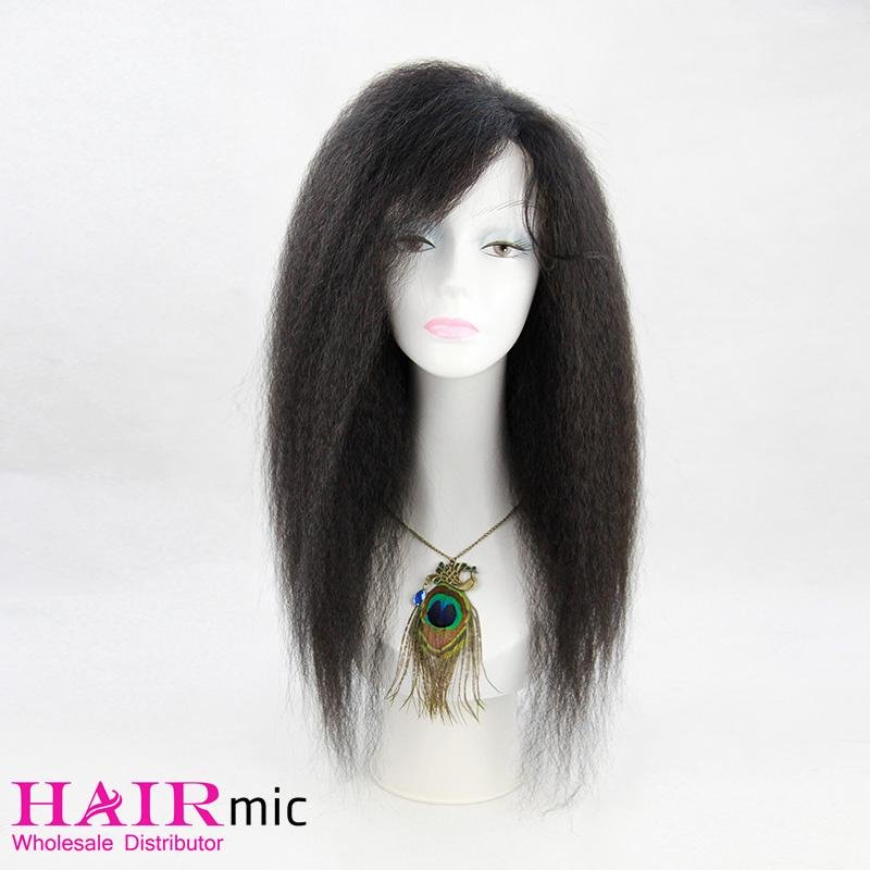 Kinky Straight long Human Hair Wigs Lace Front Closure Wholesale Wigs 2