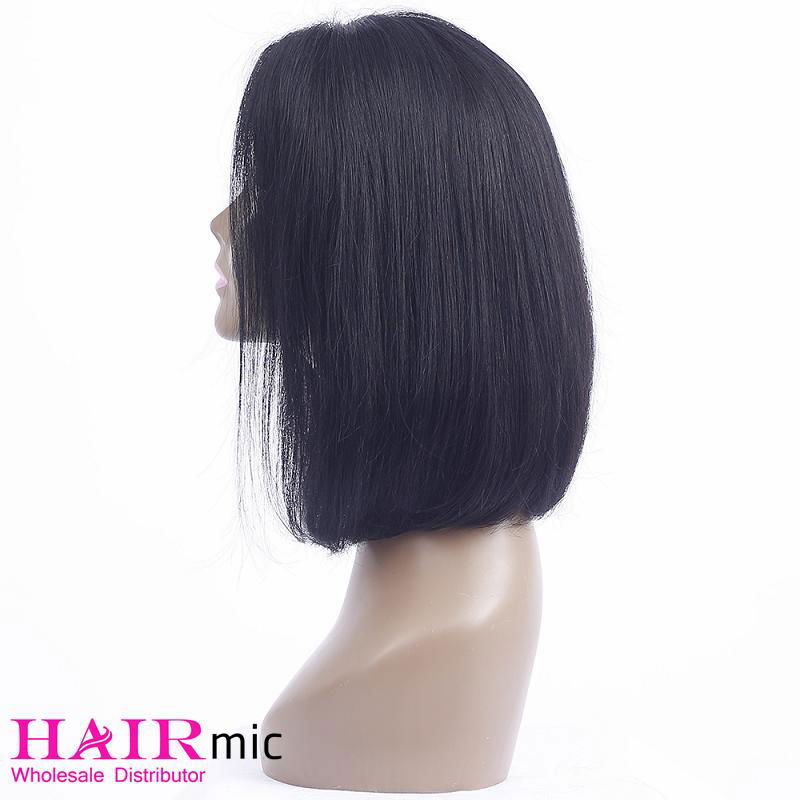 Silky Straight Lace Wigs 14inches BoB Human hair wig Factory wholesale price 4