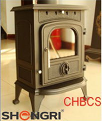 Freestanding Fireplace Cast Iron Wood