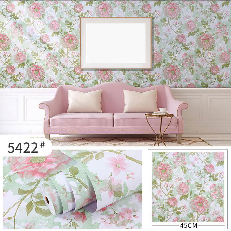 Classic 3d flower pattern self adhesive pvc wallpaper 3