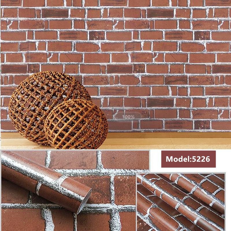 Brick patter PVC 3D waterproof decor brick wallpaper  2