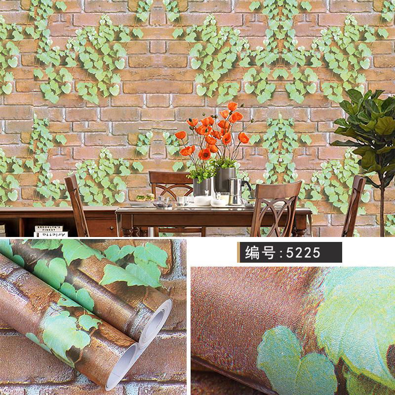 Brick patter PVC 3D waterproof decor brick wallpaper  3