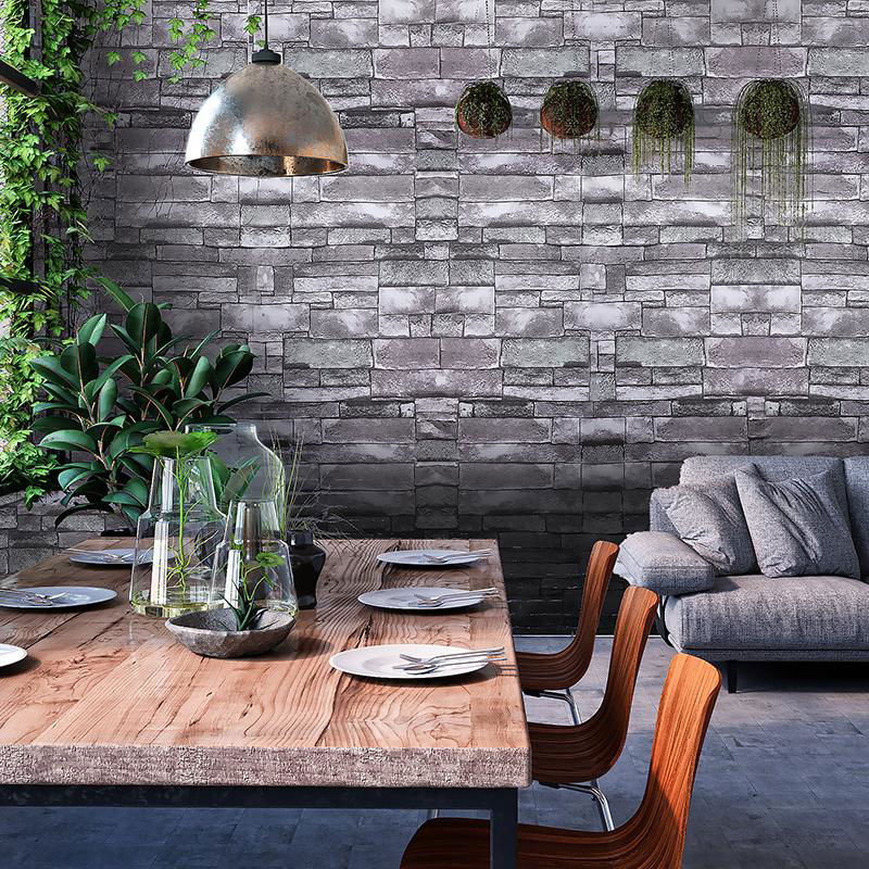 Brick patter PVC 3D waterproof decor brick wallpaper  4