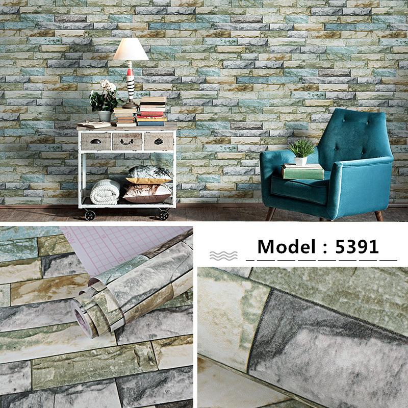 Waterproof 3d brick decoration PVC self-adhesive wallpaper 3