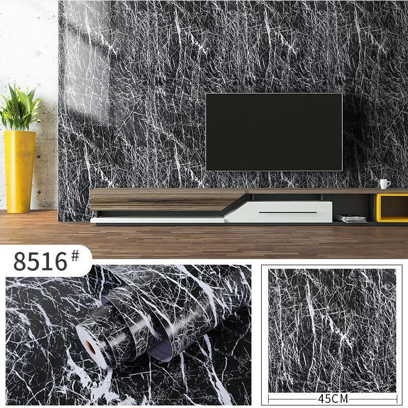 Black Marble Modern Design PVC wallpaper for Home Decor 5