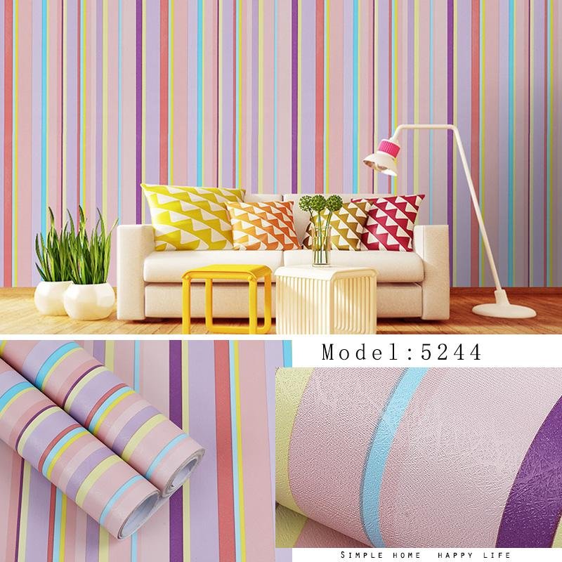 Solid color stripe waterproof 3D self-adhesive wallpaper 5