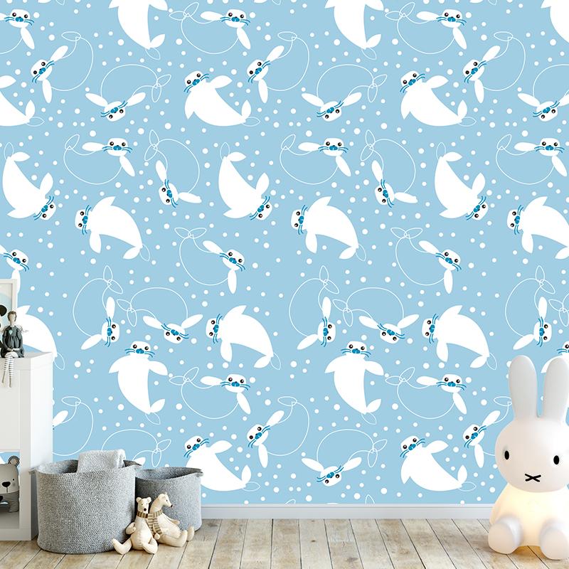 Cute cartoon printing self adhesive wallpaper for children 4