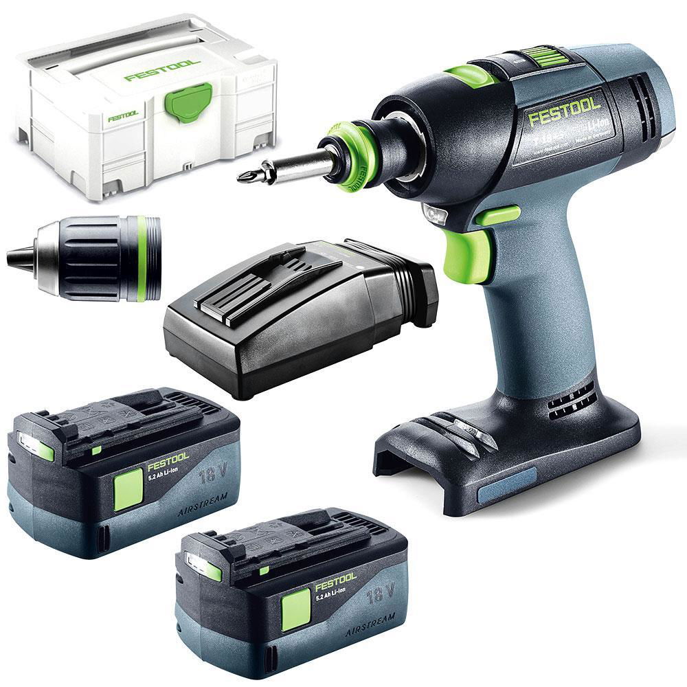 Festool T 18 Li 5.2Ah TCL6-Plus (574757) 18V 5.2Ah Li-ion Cordless Brushless Dri