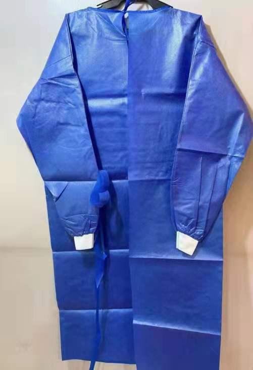 Disposable Fluid Resistant Non-Woven Protective Isolation Gown with Elastic Cuff 5