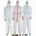 Water Resistant PE PP Disposable Protective Chemical Coverall Isolation Gown 2