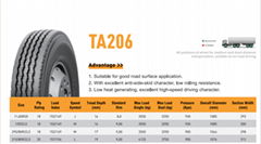 11R22.5 TA206 TBR, Truck, bus ＆ agricultural tire