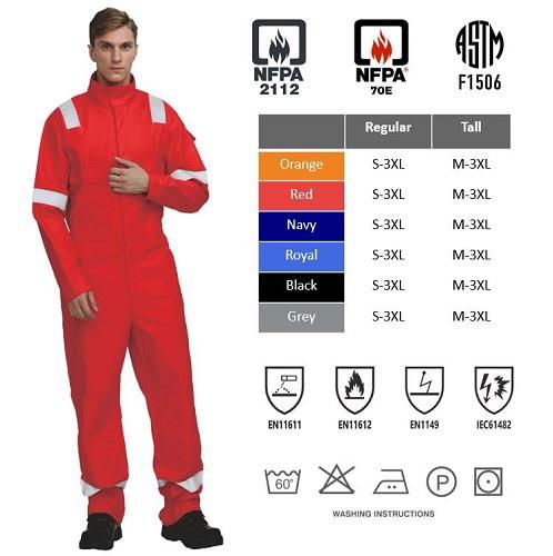 Nfpa 2112 70e ASTM Hi-Vis Industry Flame Retardant Fire Resistant Coveralls