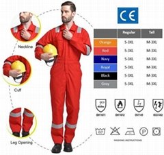 CE Approved Hi-Vis Industry Flame Retardant Fire Resistant Coveralls