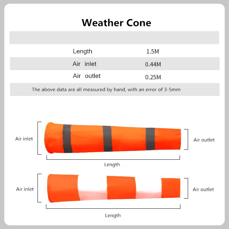 Waterproof  Airport Industry Use Orange Reflective High Visibility Windsocks 3