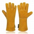 Long Cuff Cowhide Leather Welding Gloves 2