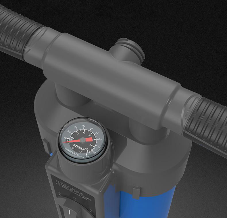 Triple Action Air Hand SUP Pump Hand Pump With Pressure Gauge 2