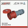 JESIRO 5pin 3P+N+E sleeve industrial straight connectors 400V 63amp