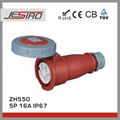 JESIRO ZH550 ip67 240v/415v~ 6h 3P+N+E 5pin 16A Industrial socket connector
