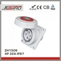 JESIRO china manufacture panel socket Inclined Type IP67 4P 32A