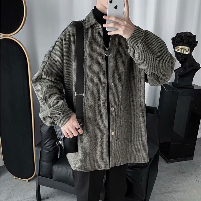 Autumn winter short hair jacket men's Japan and South Korea fashion version t 4