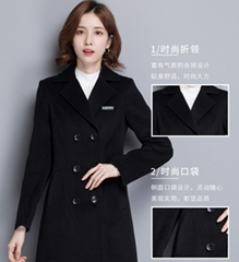 Professional women wearing wool coat Hotel Front Desk Sales Department mid dress