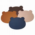 Hot Sell PVC Leather Placemat Bear Shaped Children's Table Mat