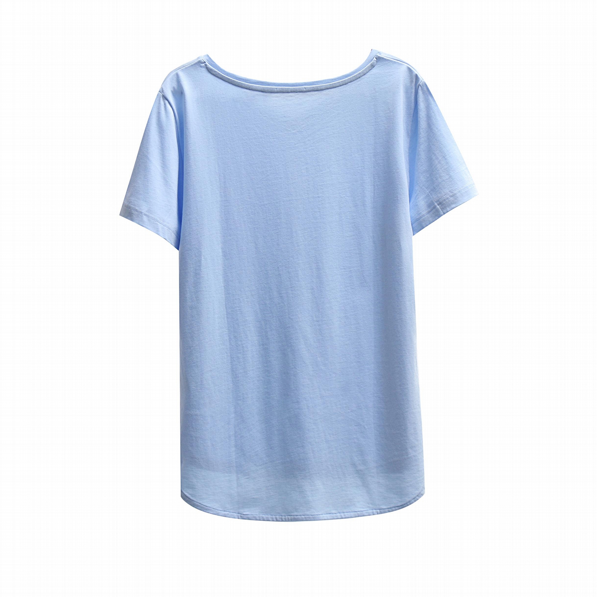 Women's 100% cotton knit T-shirt 2