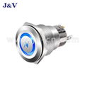 J&V Metal High Head Self-locking High Head White Wave Push Button Switch 22mm 1