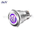 J&V Metal High Head Self-locking High Head White Wave Push Button Switch 22mm 4