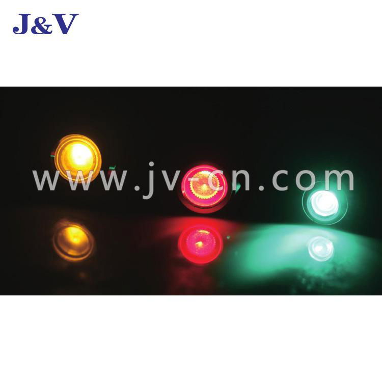 J&V LED Metal Indicator Light 14mm Waterproof Signal Red Source Working Light 3