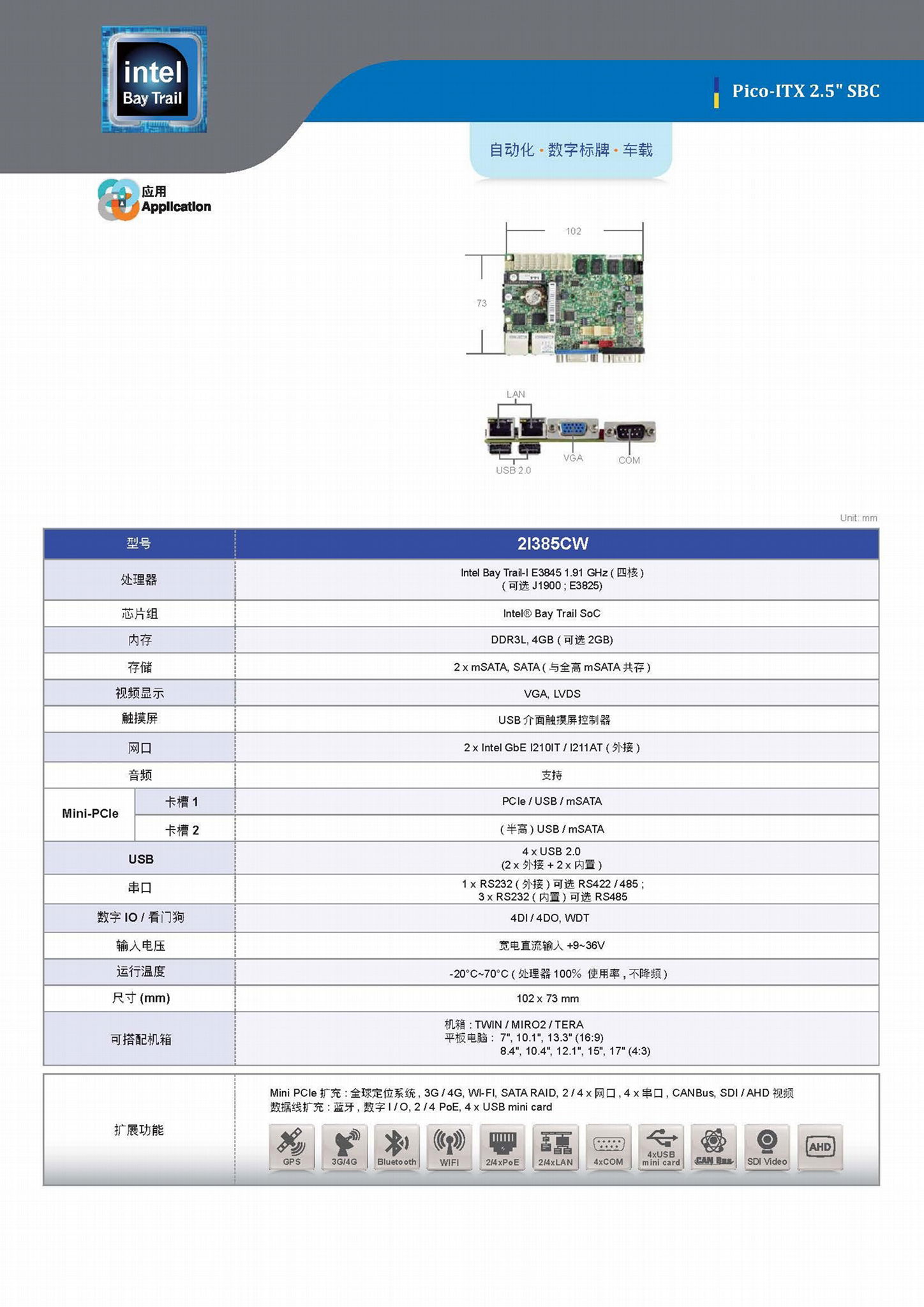 2.5寸工业主板 2