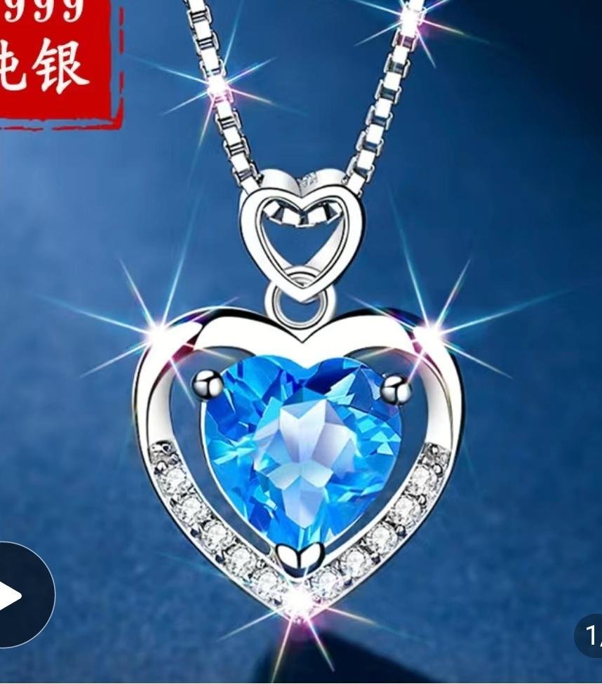 New Fashion 2021 Women Custom Gemstone Necklace 999 Silver Jewelry
