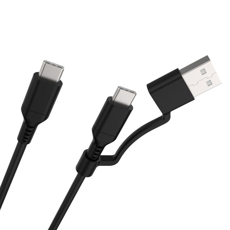 5A 2-in-1 USB-C Cable with USB-A Adapter Dongle, PD240W Extended Power Range