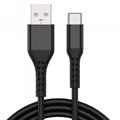 3A Heavy-Duty USB-A to USB-C Cable, USB 2.0, Aramid Fibers, 56k ohm Resistor 