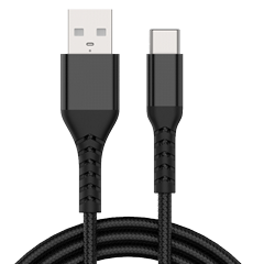 3A Heavy-Duty USB-A to USB-C Cable, USB 2.0, Aramid Fibers, 56k ohm Resistor 