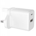 30W Dual-USB and USB-C Wall Charger 1