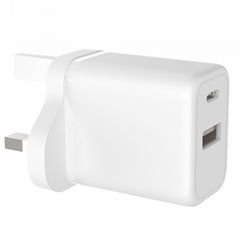 30W Dual-USB and USB-C Wall Charger