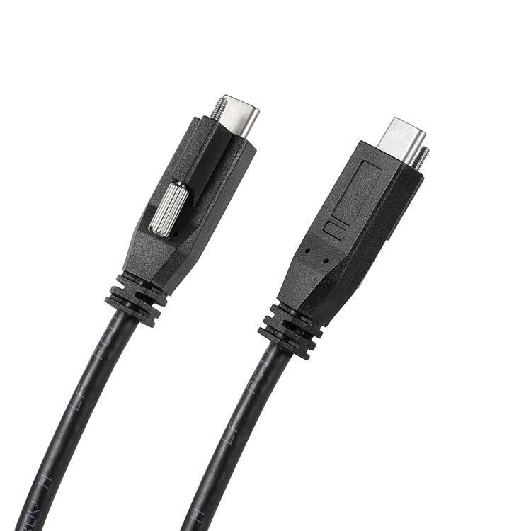 3ft (1m) Side Screw Locking USB C Cable - 100W (5A) Power Delivery Charging, DP 