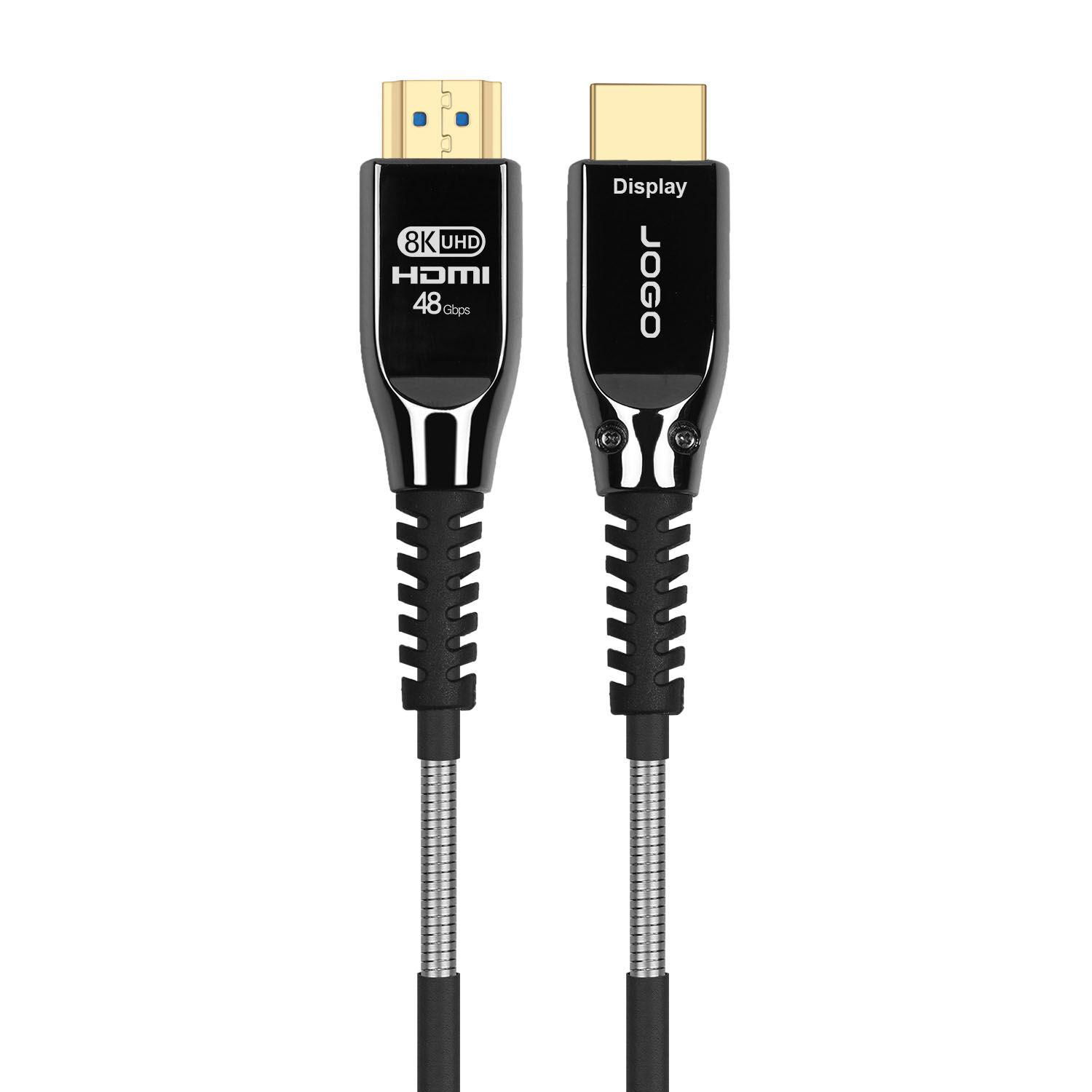 Armored HDMI 2.1 AOC, Type A to Type A Hybrid HDMI 8K Active Optical Cable