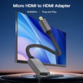 Micro HDMI to HDMI Adapter - 4K 60Hz Video - Durable High Speed Micro HDMI Type- 2