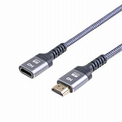 HDMI Extension Cable, 4K HDMI Male to Female Nylon Braided Right Angle Extender