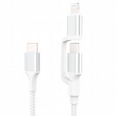 MFi certified 2 in 1 USB C to C/Lightning Universal Charging Cable for iPhone iP