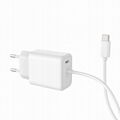 UK Plug PD USB-C Wall Charger 20W with built-in Lightning Cable (20W+12W)