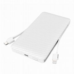 Textured 10,000 Power bank with built in Lightning Cable