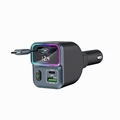 4 in 1 Retractable Car Charger USB C 65W 